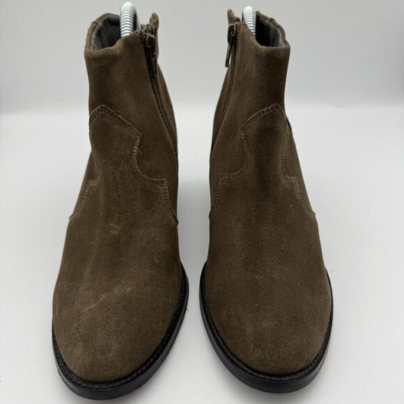 Seychelles Brown Leather Heeled Ankle Boots Zip Booties Western SZ 6.5 - Picture 2 of 8